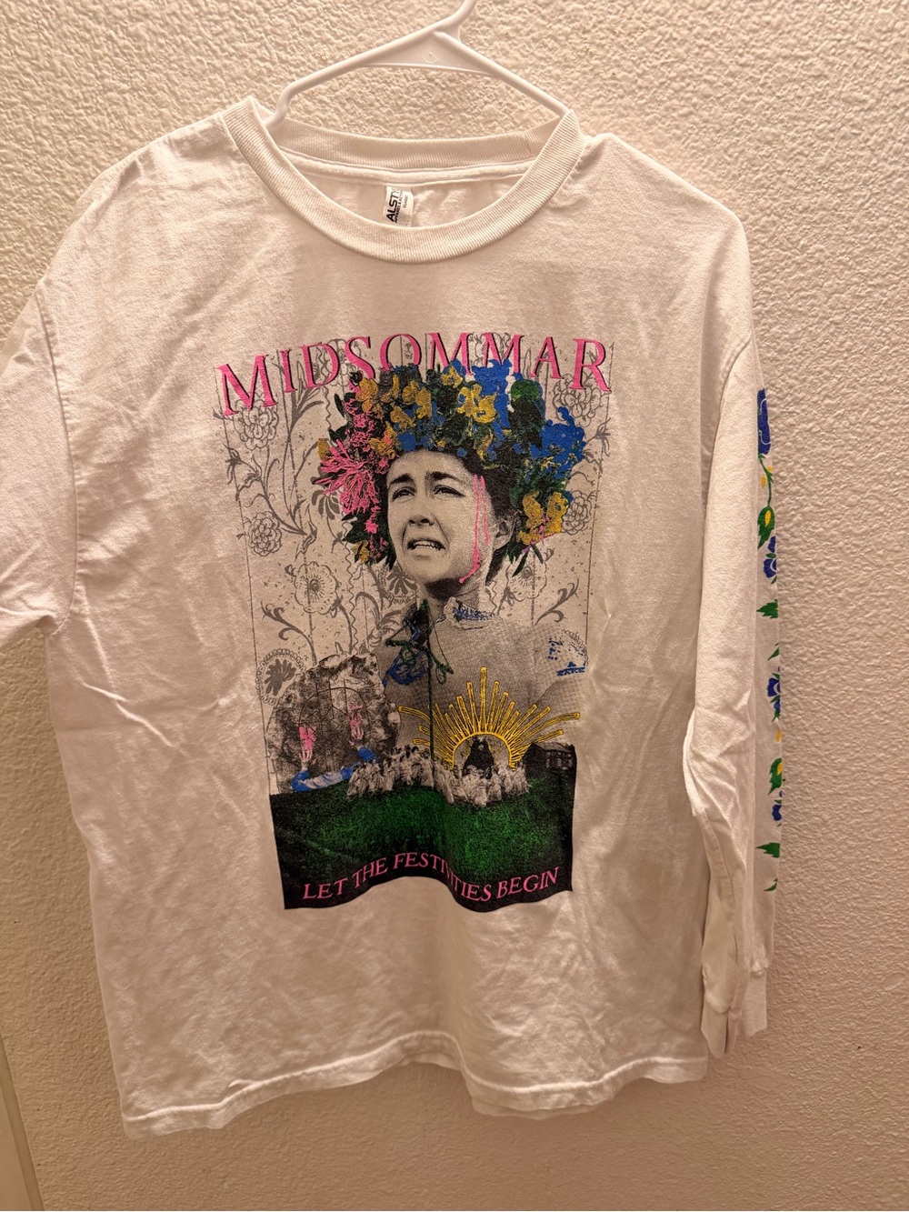 White Midsommar Graphic Long-Sleeve Tee for Kids